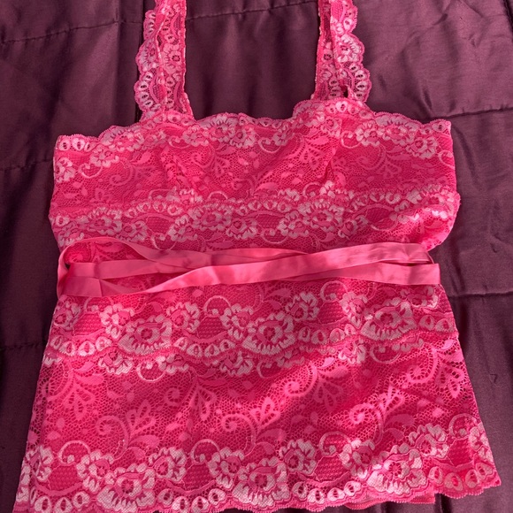 New Banana Republic Hot Pink Lace Princess Cami - Picture 3 of 4